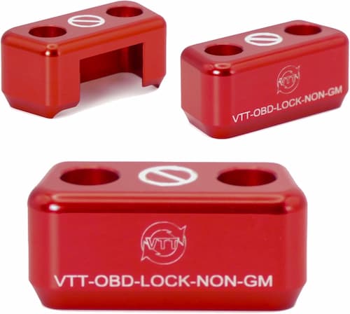 VTT OBD-Lock — red aluminum OBD port blocking device